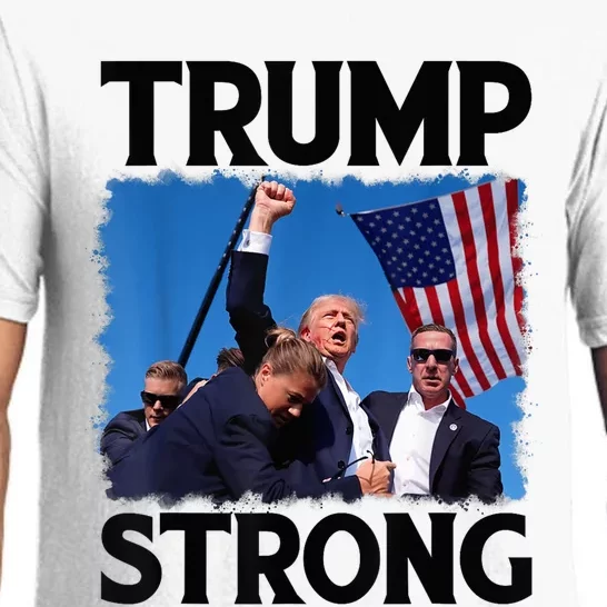 Trump Strong Fist Hand Us Vote Trump 2024 Survives Rally Shooting Pa Pajama Set