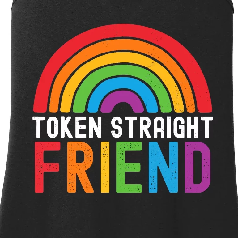 Token Straight Friend Rainbow Lgbt Supporter Ladies Essential Tank