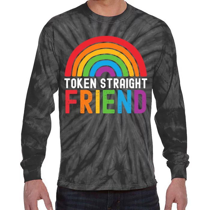 Token Straight Friend Rainbow Lgbt Supporter Tie-Dye Long Sleeve Shirt