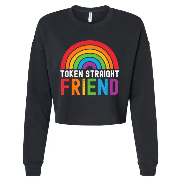 Token Straight Friend Rainbow Lgbt Supporter Cropped Pullover Crew