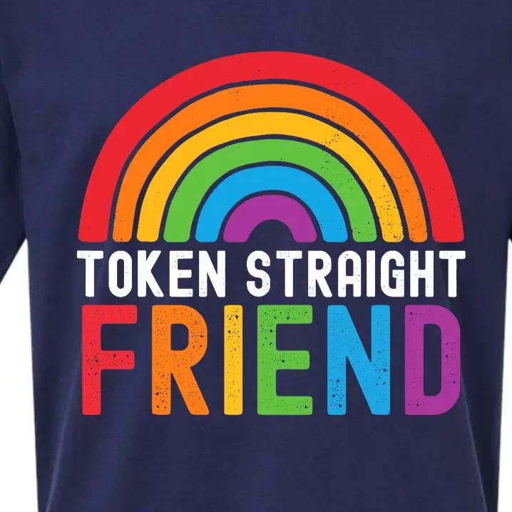 Token Straight Friend Rainbow Lgbt Supporter Sueded Cloud Jersey T-Shirt