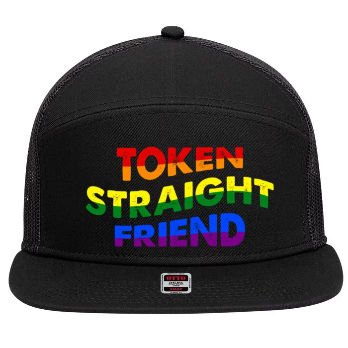 Token Straight Friend Rainbow Colors 7 Panel Mesh Trucker Snapback Hat