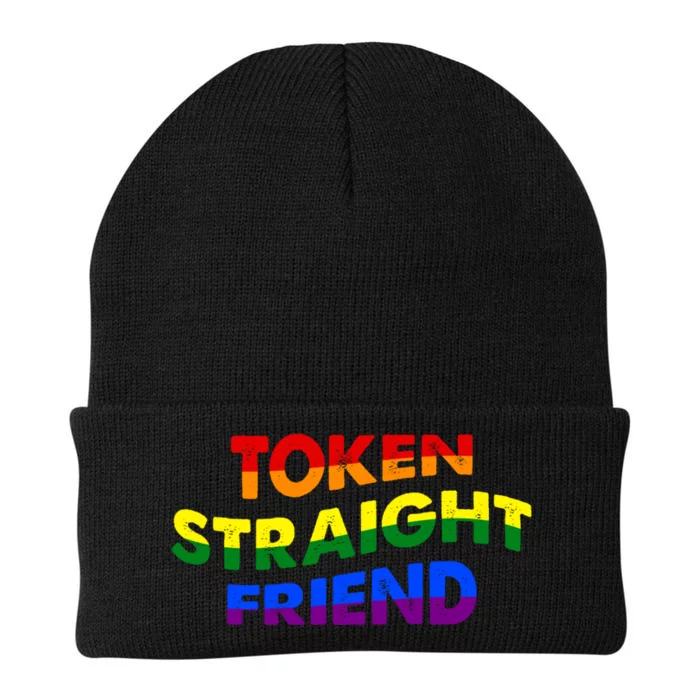 Token Straight Friend Rainbow Colors Knit Cap Winter Beanie