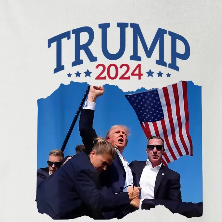 Trump Short Fist Pumped 2024 Pray For Trump Nevers Give Up Toddler Long Sleeve Shirt