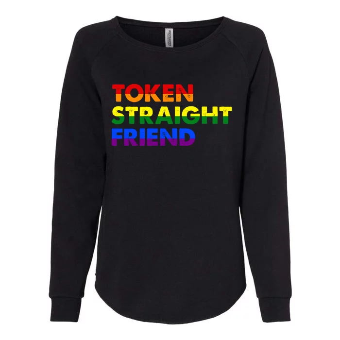 Token Straight Friend Rainbow Colors Womens California Wash Sweatshirt