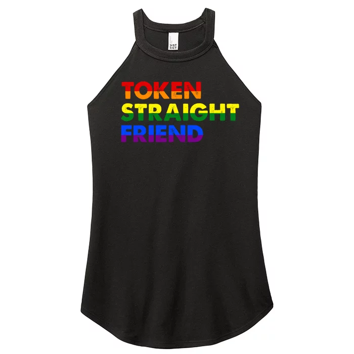 Token Straight Friend Rainbow Colors Women’s Perfect Tri Rocker Tank