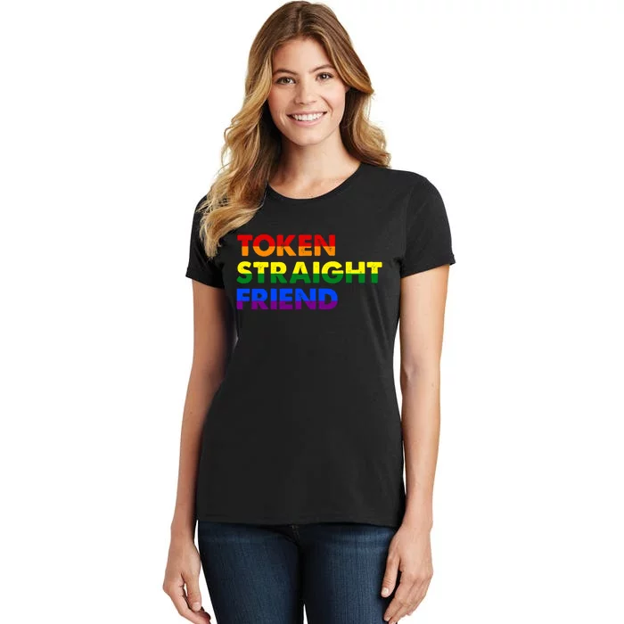 Token Straight Friend Rainbow Colors Women's T-Shirt