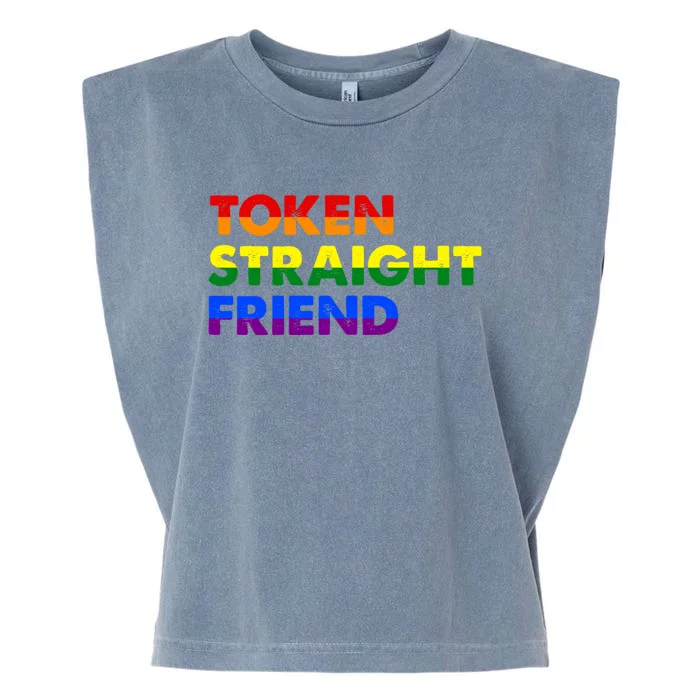 Token Straight Friend Rainbow Colors Garment-Dyed Women's Muscle Tee