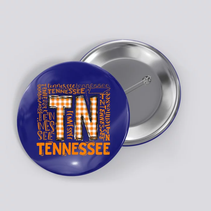 Tennessee State Flag Orange Plaid TN Button