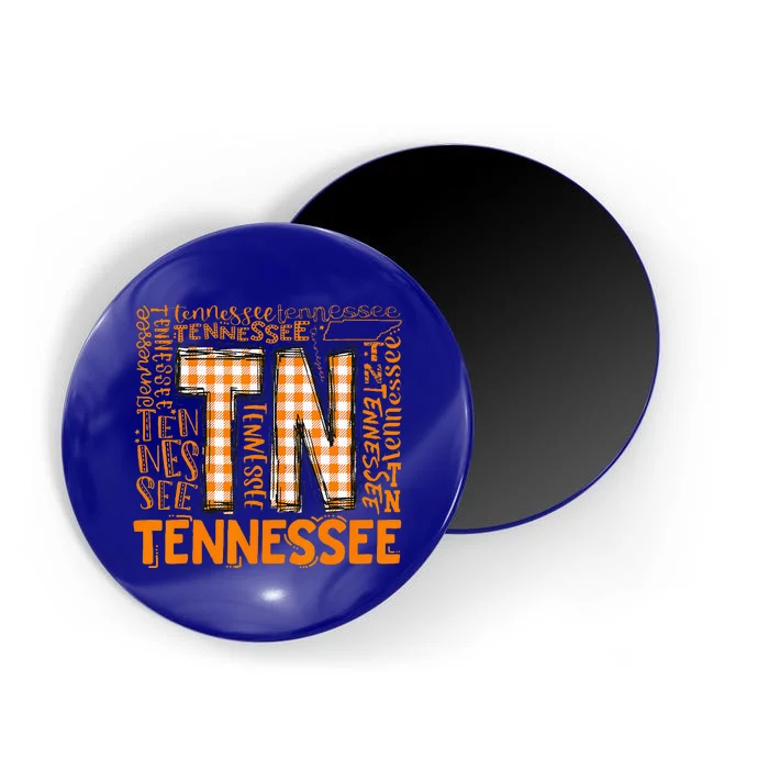 Tennessee State Flag Orange Plaid TN Magnet