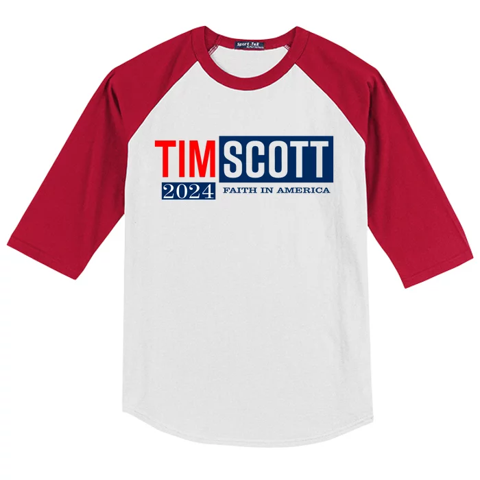 Tim Scott For President 2024 Campaign Kids Colorblock Raglan Jersey