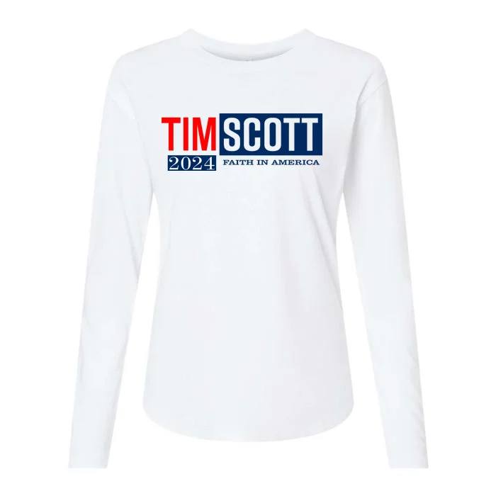 Tim Scott For President 2024 Campaign Womens Cotton Relaxed Long Sleeve T-Shirt