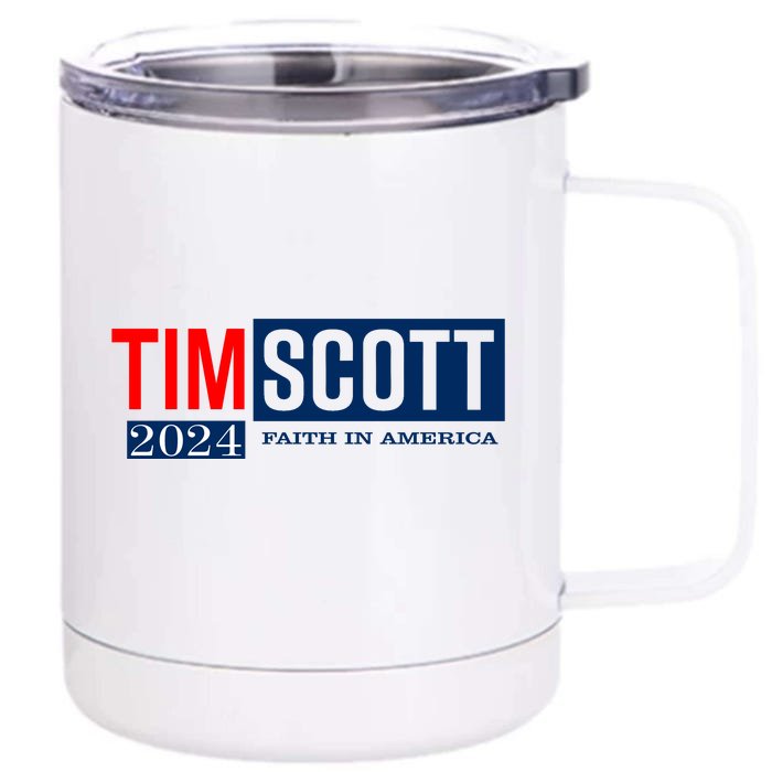 Tim Scott For President 2024 Campaign Front & Back 12oz Stainless Steel Tumbler Cup