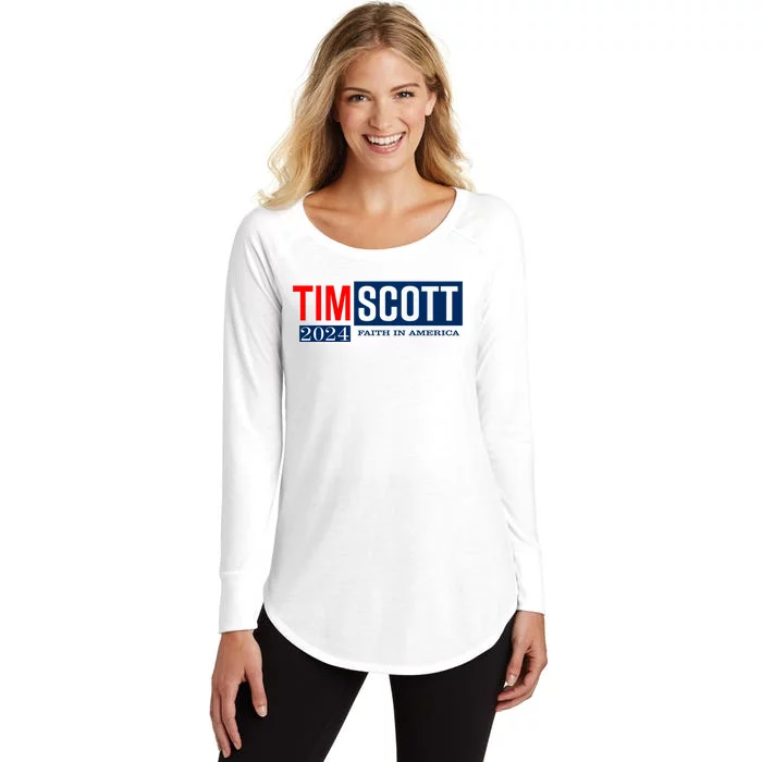 Tim Scott For President 2024 Campaign Women's Perfect Tri Tunic Long Sleeve Shirt