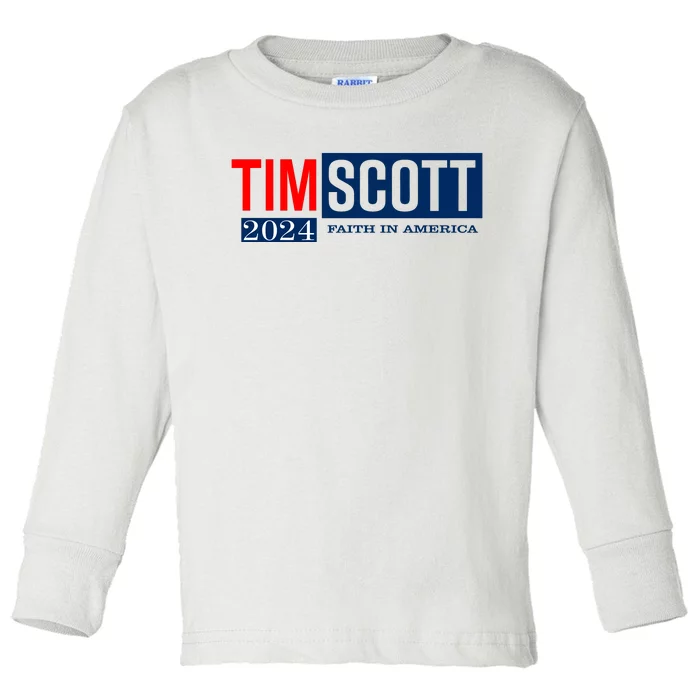 Tim Scott For President 2024 Campaign Toddler Long Sleeve Shirt