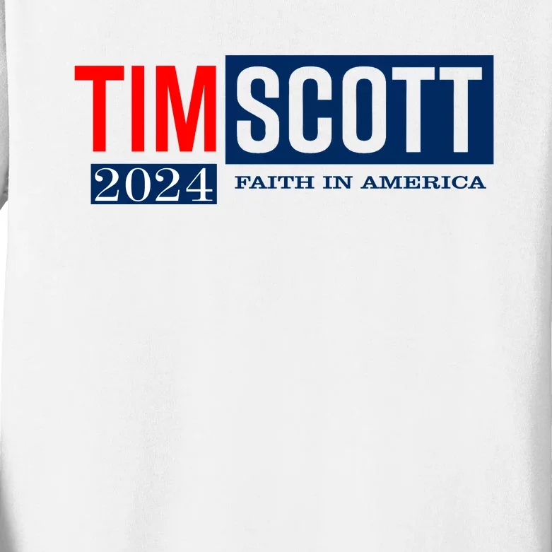 Tim Scott For President 2024 Campaign Kids Long Sleeve Shirt