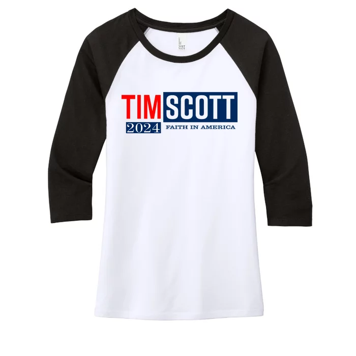 Tim Scott For President 2024 Campaign Women's Tri-Blend 3/4-Sleeve Raglan Shirt