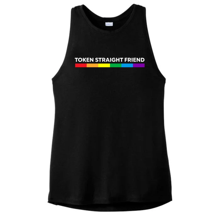 Token Straight Friend Rainbow Colors Ladies Tri-Blend Wicking Tank