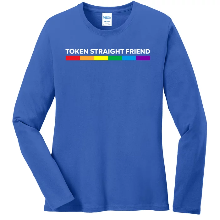 Token Straight Friend Rainbow Colors Ladies Long Sleeve Shirt