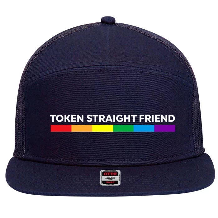 Token Straight Friend Rainbow Colors 7 Panel Mesh Trucker Snapback Hat