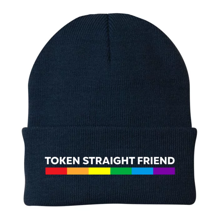 Token Straight Friend Rainbow Colors Knit Cap Winter Beanie