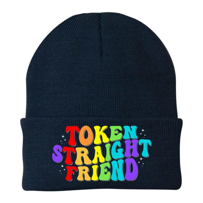 Token Straight Friend Rainbow Colors Knit Cap Winter Beanie