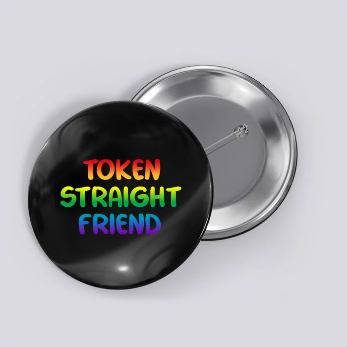 Token Straight Friend Rainbow Colors Button