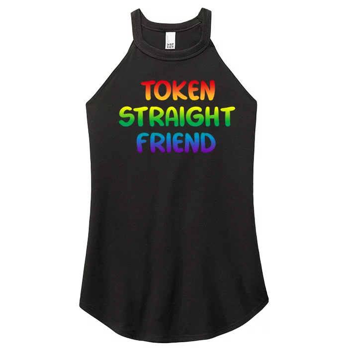 Token Straight Friend Rainbow Colors Women’s Perfect Tri Rocker Tank