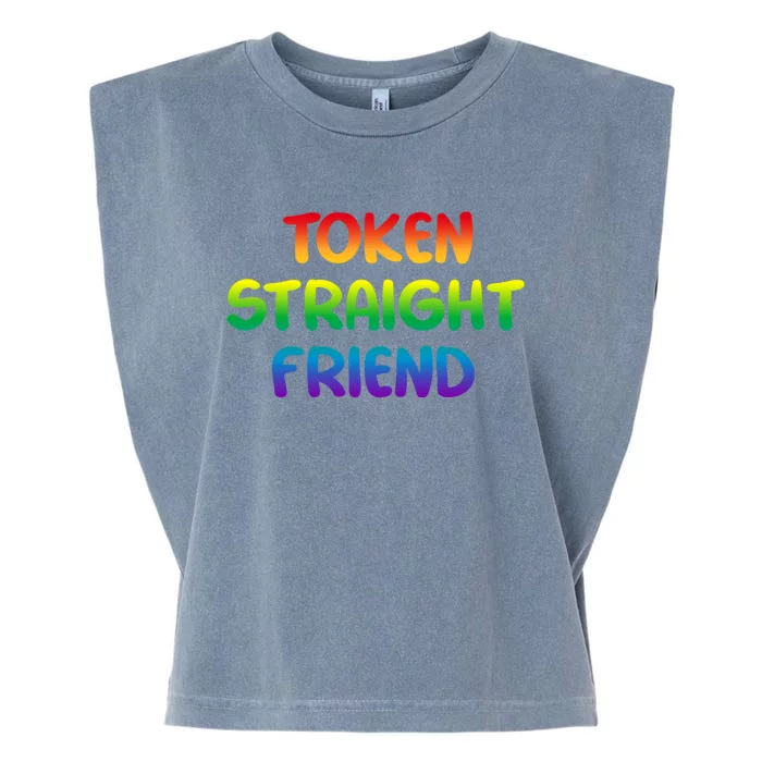 Token Straight Friend Rainbow Colors Garment-Dyed Women's Muscle Tee