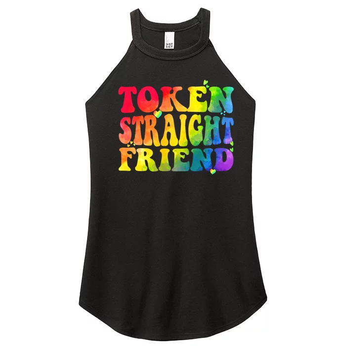 Token Straight Friend Rainbow Colors Women’s Perfect Tri Rocker Tank