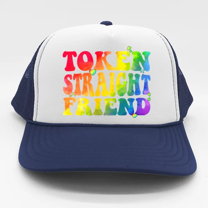 Token Straight Friend Rainbow Colors Trucker Hat