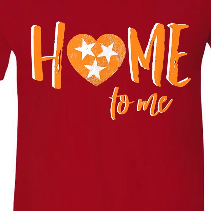 Tennessee State Flag Heart Love My State Football Home Fan V-Neck T-Shirt