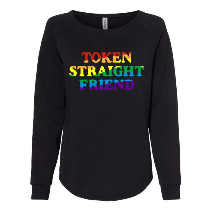 Token Straight Friend Rainbow Colors Womens California Wash Sweatshirt