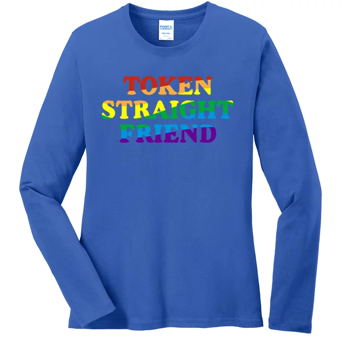 Token Straight Friend Rainbow Colors Ladies Long Sleeve Shirt