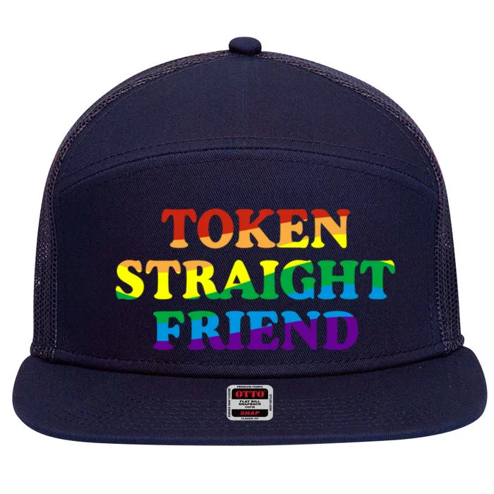 Token Straight Friend Rainbow Colors 7 Panel Mesh Trucker Snapback Hat