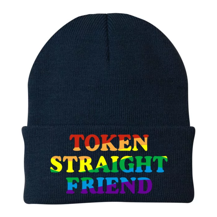 Token Straight Friend Rainbow Colors Knit Cap Winter Beanie