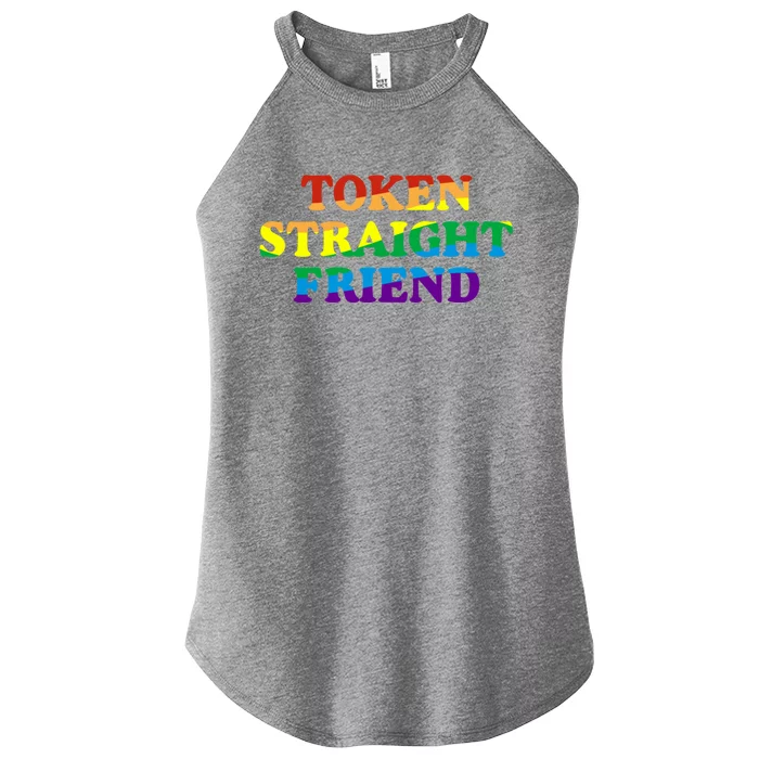 Token Straight Friend Rainbow Colors Women’s Perfect Tri Rocker Tank