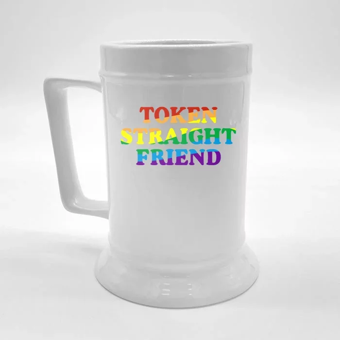 Token Straight Friend Rainbow Colors Front & Back Beer Stein