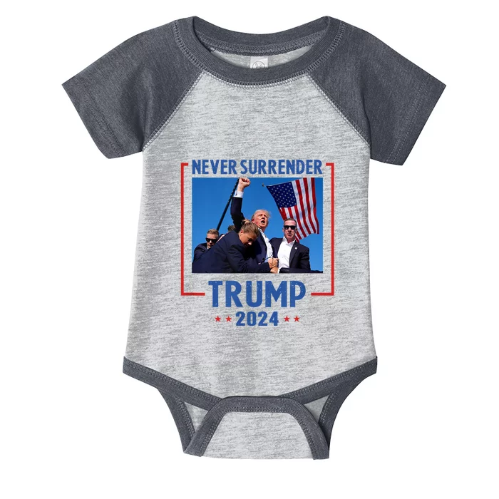 Trump Speech Fist In The Air Pennsylvania Trump 2024 Gift Infant Baby Jersey Bodysuit