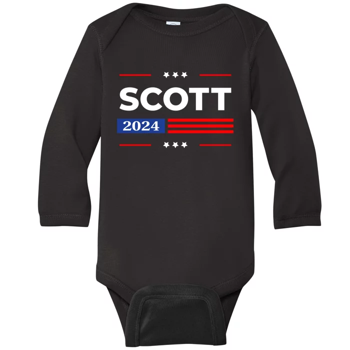 Tim Scott 2024 For President Baby Long Sleeve Bodysuit