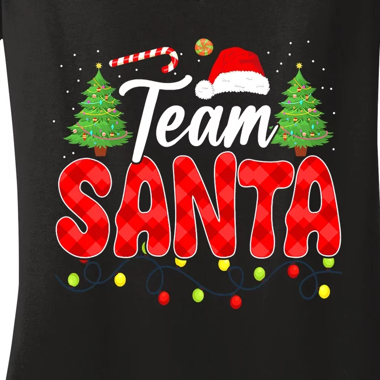 Team Santa Family Group Matching Christmas Pajama Party Women's V-Neck T-Shirt