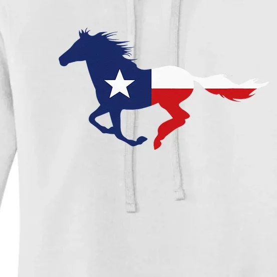 Texas State Flag Running Horse Women's Pullover Hoodie