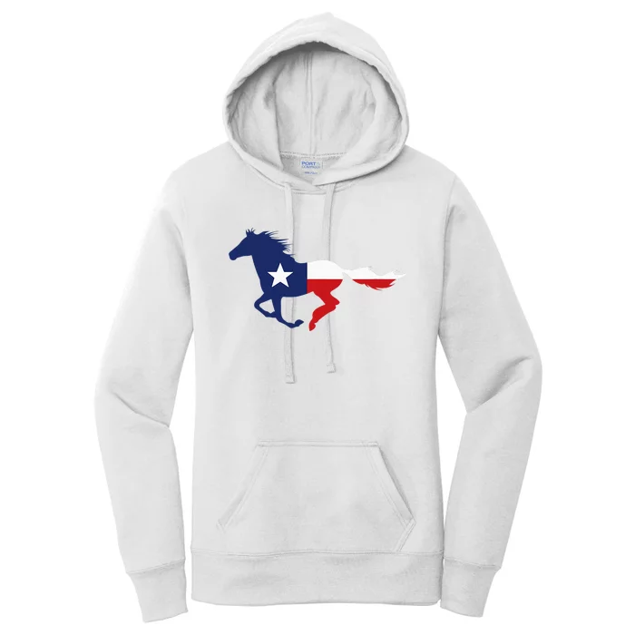 Texas State Flag Running Horse Women's Pullover Hoodie