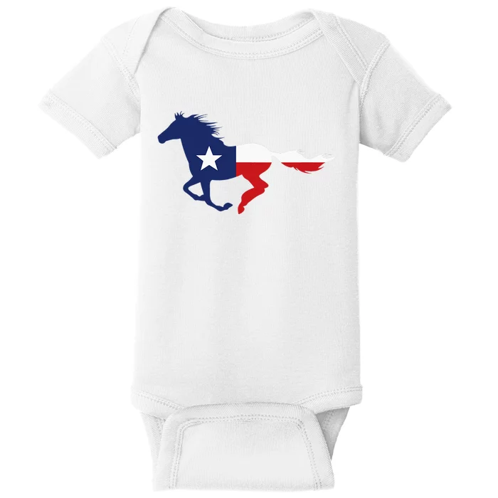 Texas State Flag Running Horse Baby Bodysuit