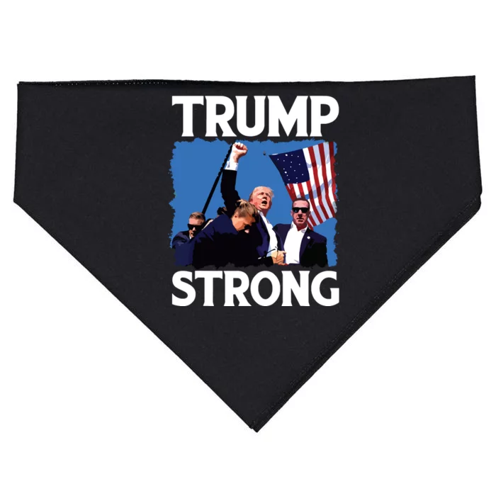 Trump Strong Fist Hand Us Vote Trump 2024 Survives Rally USA-Made Doggie Bandana