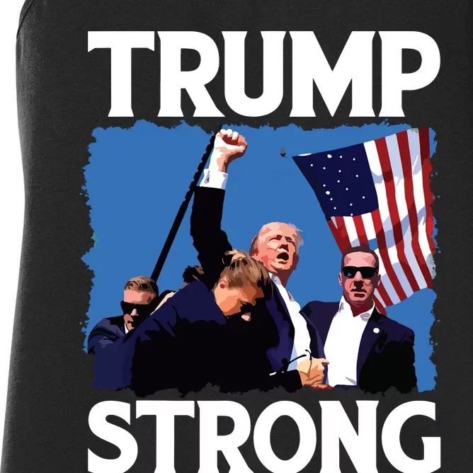 Trump Strong Fist Hand Us Vote Trump 2024 Survives Rally Women's Racerback Tank