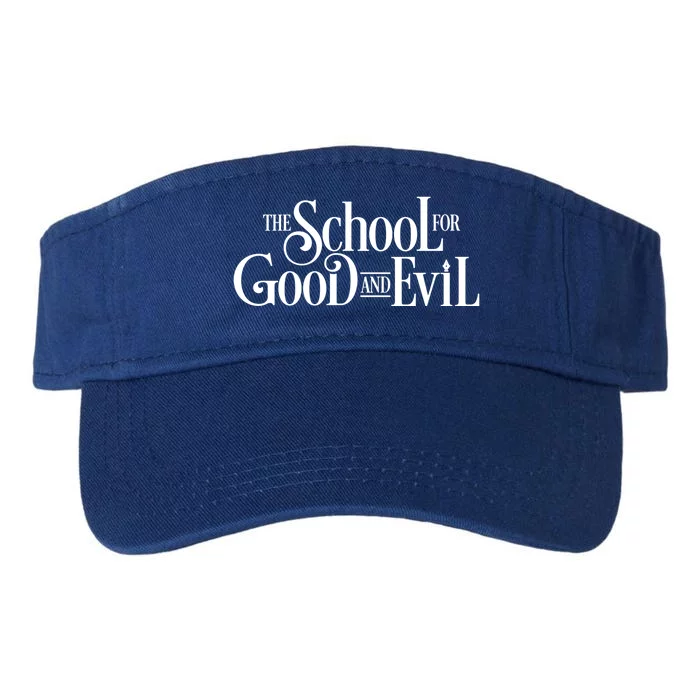 The School For Good And Evil White And Black Text Logo Cool Gift Valucap Bio-Washed Visor