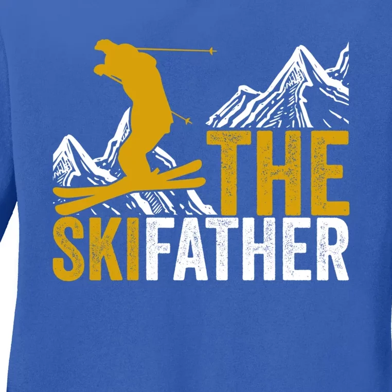 The Ski Father Cool Dad Skiing Adventure Slope Style Design Funny Gift Ladies Long Sleeve Shirt