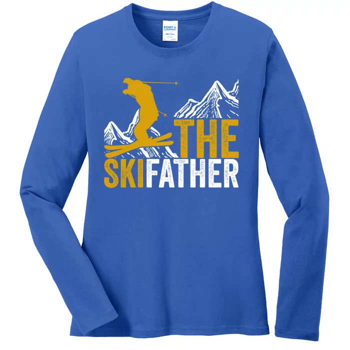 The Ski Father Cool Dad Skiing Adventure Slope Style Design Funny Gift Ladies Long Sleeve Shirt