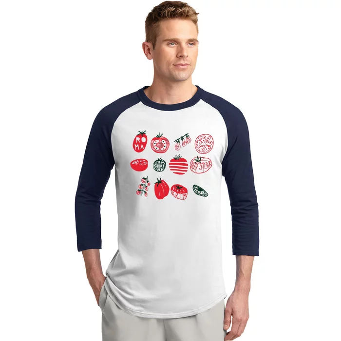 Tomato Shirts Foodie Gardening Gift Baseball Sleeve Shirt